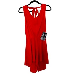 Young, Fabulous & Broke Halter Romper Shorts Small Red/Orange